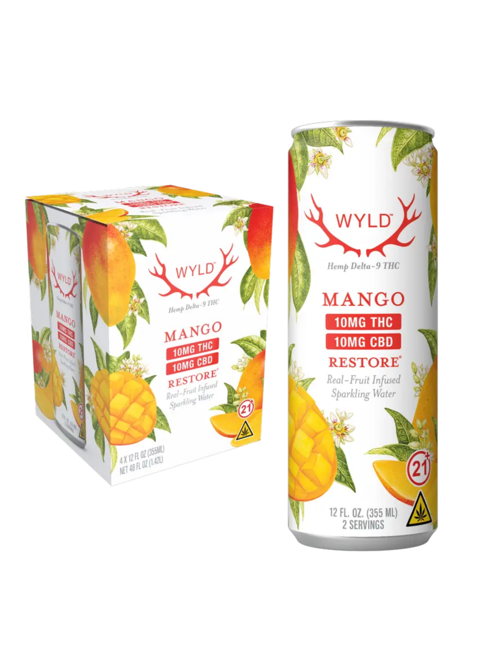 WYLD THC Wyld Mango 10mg THC 10mg CBD 4 can