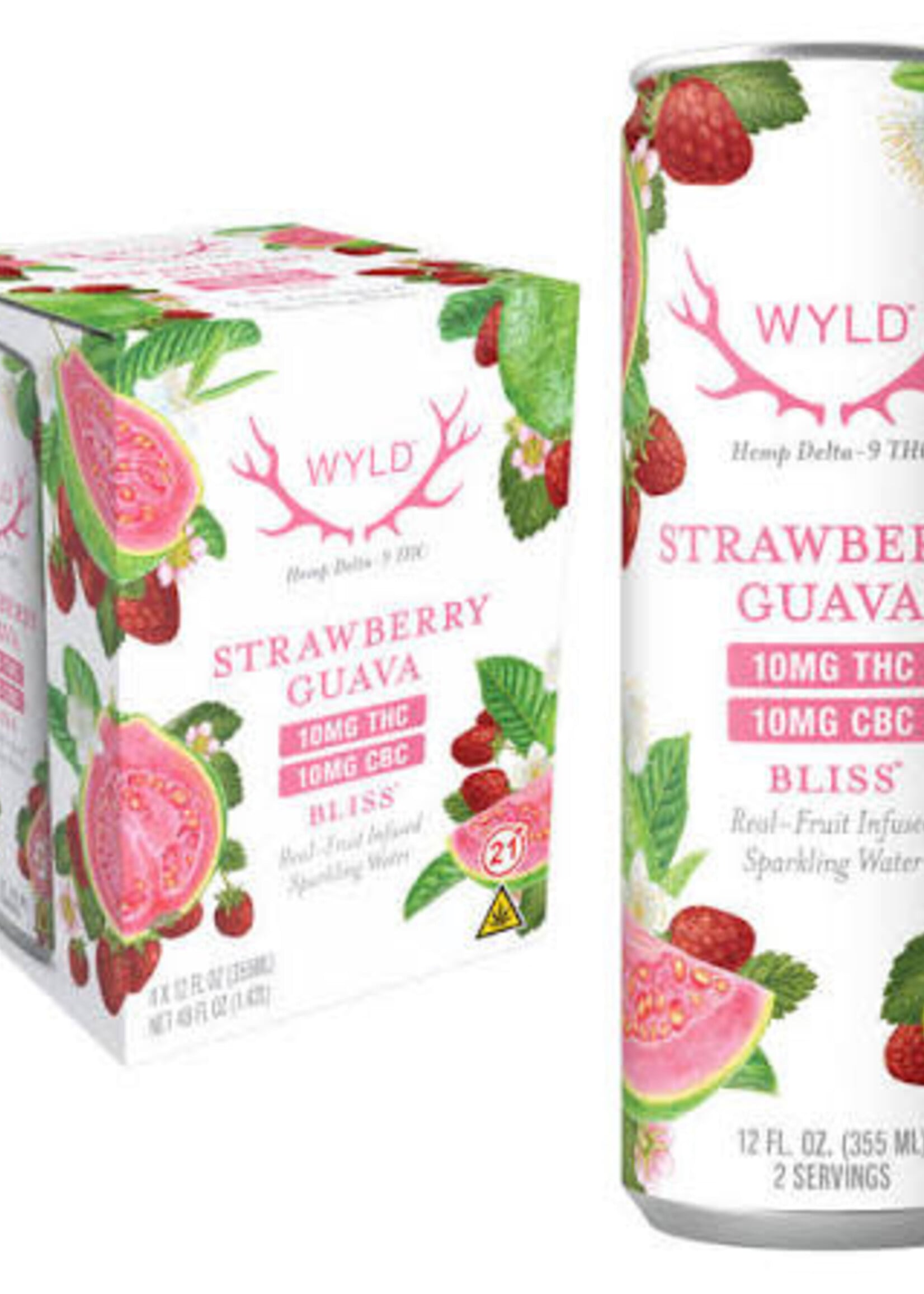 WYLD THC Wyld Strawberry Guava 10mg THC 10mg CBC 4 can