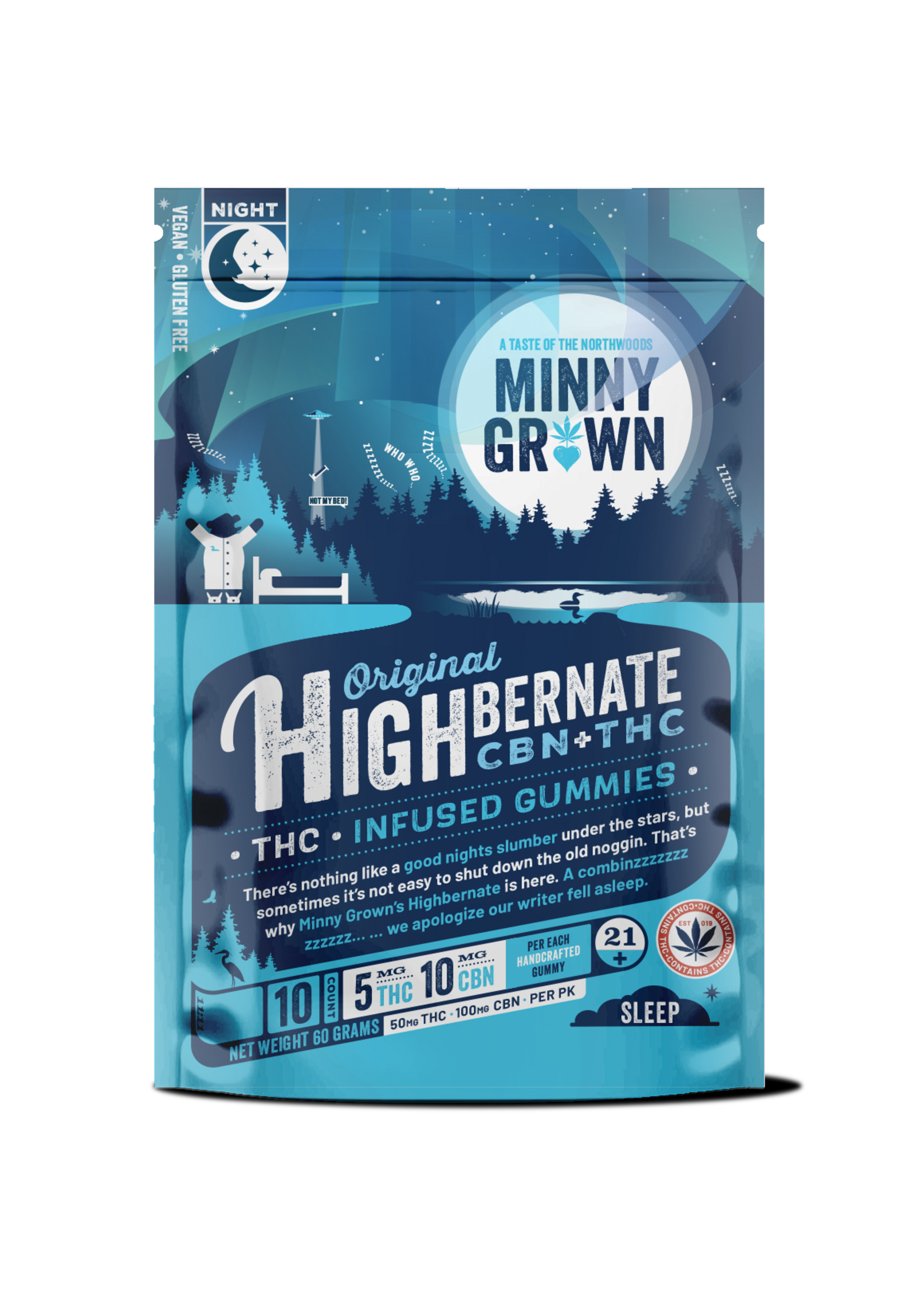 Minny Grown THC Minny Grown Highbernate THC Gummy 50mg (5mg THC, 10mg CBN/Gummy)