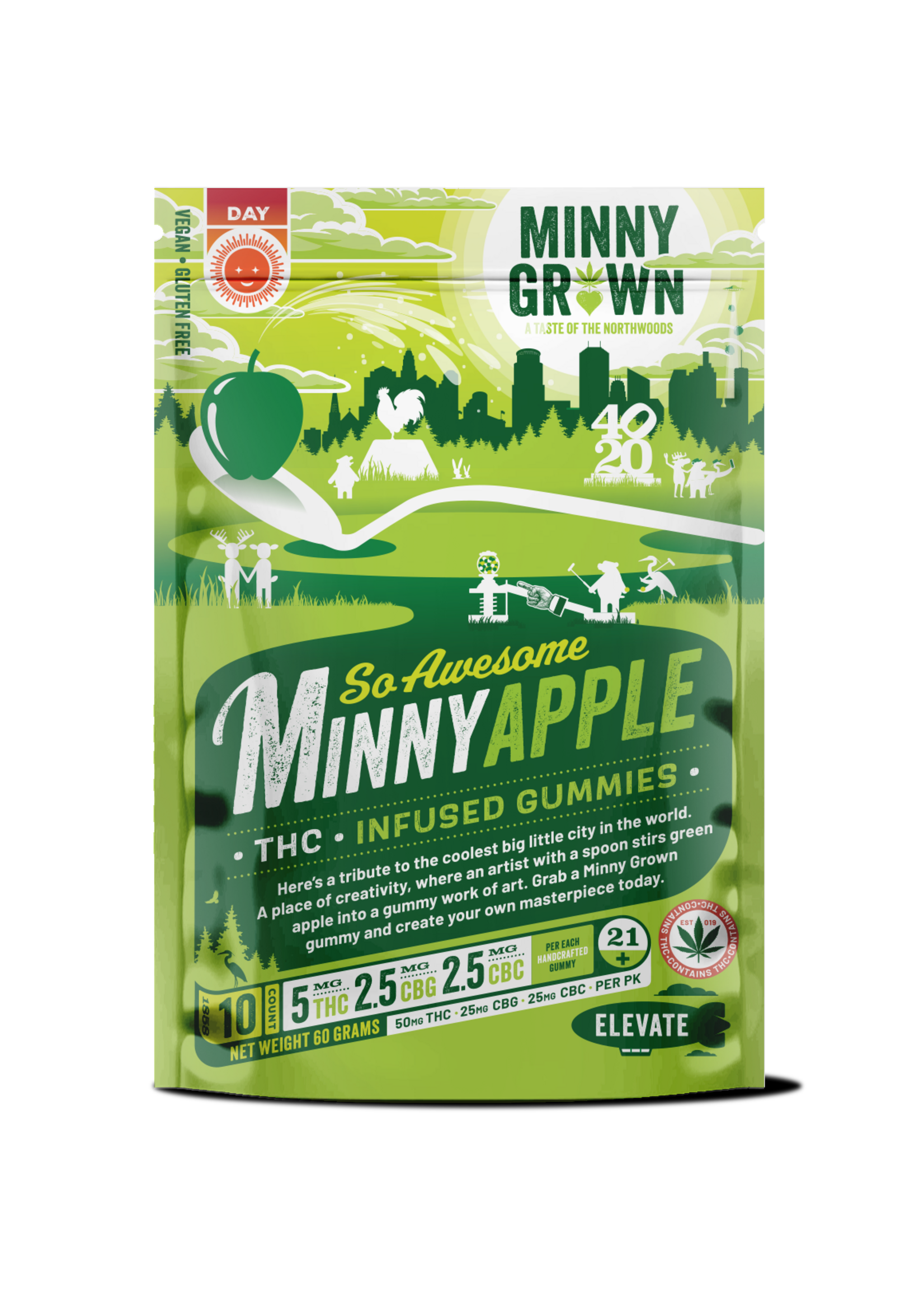 Minny Grown THC Minny Grown Minny-Apple THC Gummy 50mg (5mg THC, 2.5mg CBG, 2.5mg CBC/Gummy)