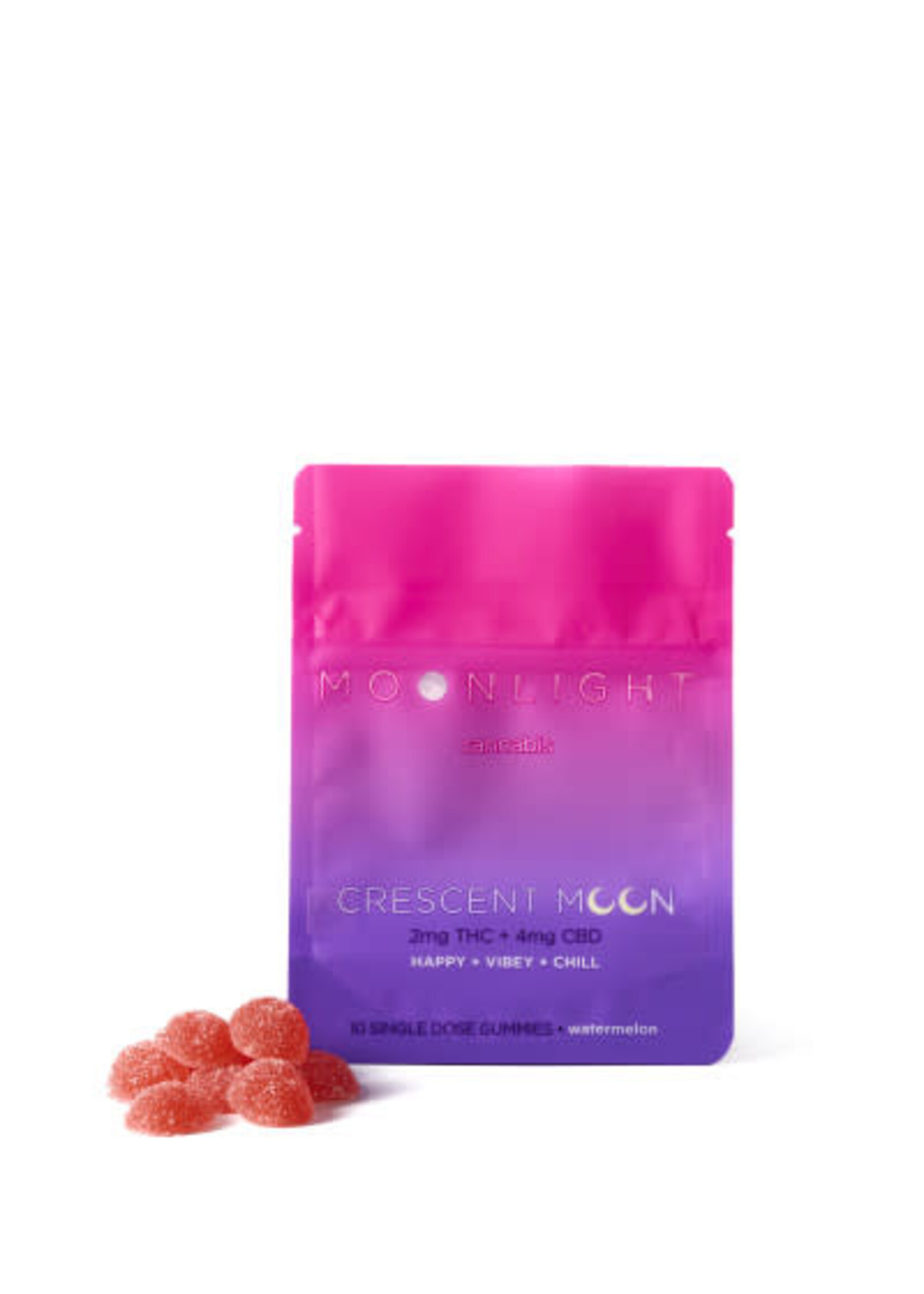 Moonlight Cannabis Moonlight Crescent Moon Watermelon Gummies 2mg THC 4mg CBD 10 pack