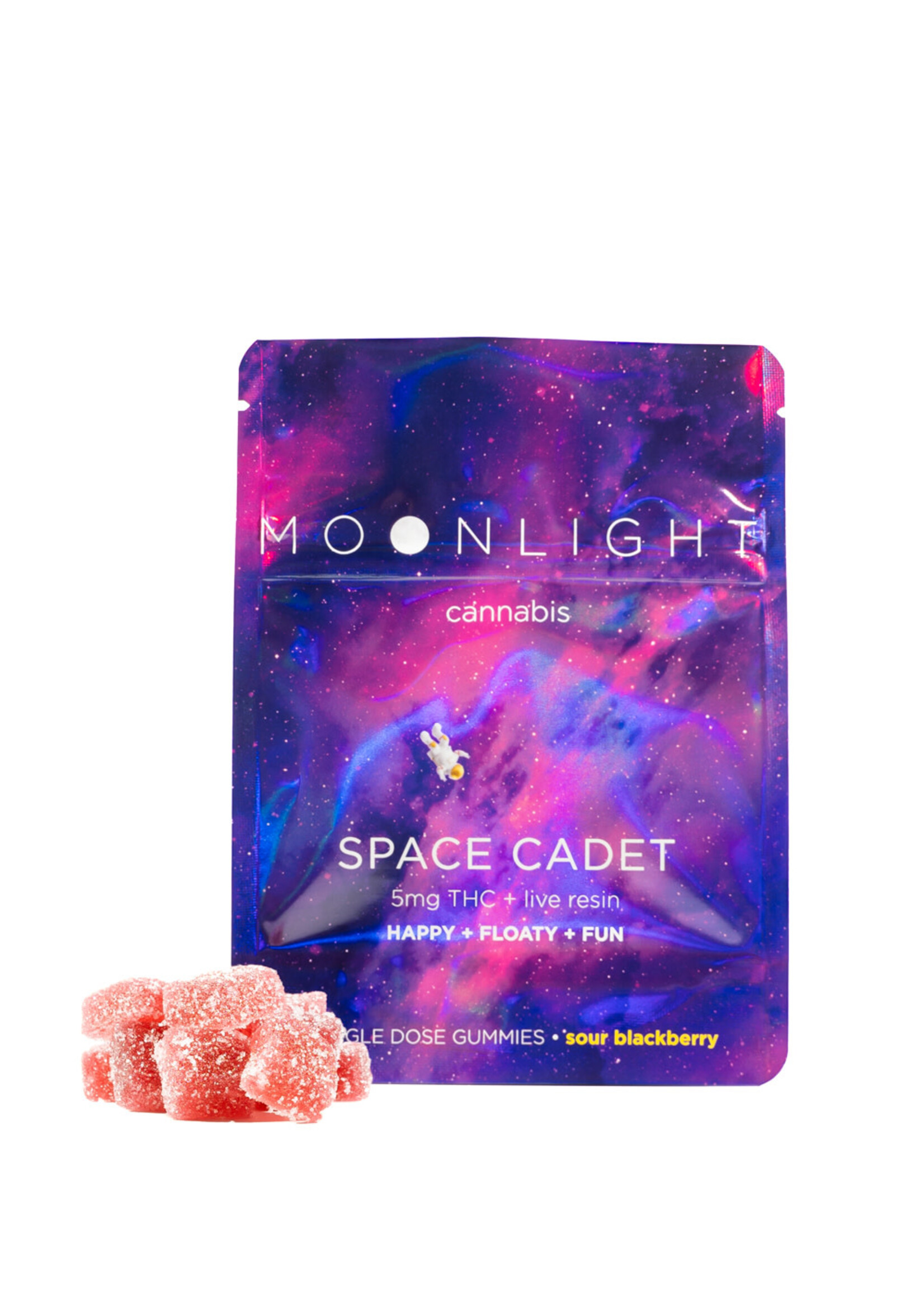 Moonlight Cannabis Moonlight Space Cadet Live Resin Sour Blackberry Gummies 5mg THC 10 pack