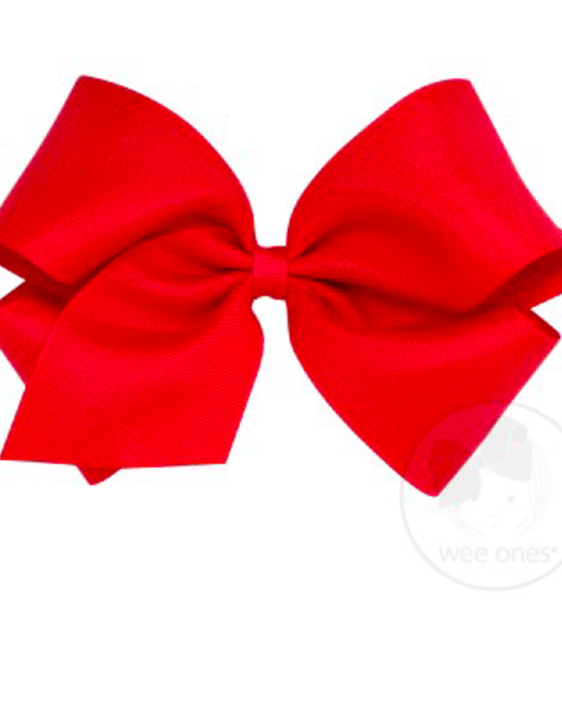 wee ones RED- MINI  CLASSIC GROSGRAIN  BOW