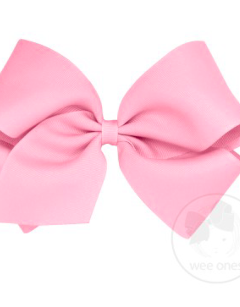wee ones LIGHT PINK - MINI CLASSIC GROSGRAIN  BOW