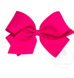 wee ones HOT PINK- MINI CLASSIC GROSGRAIN  BOW