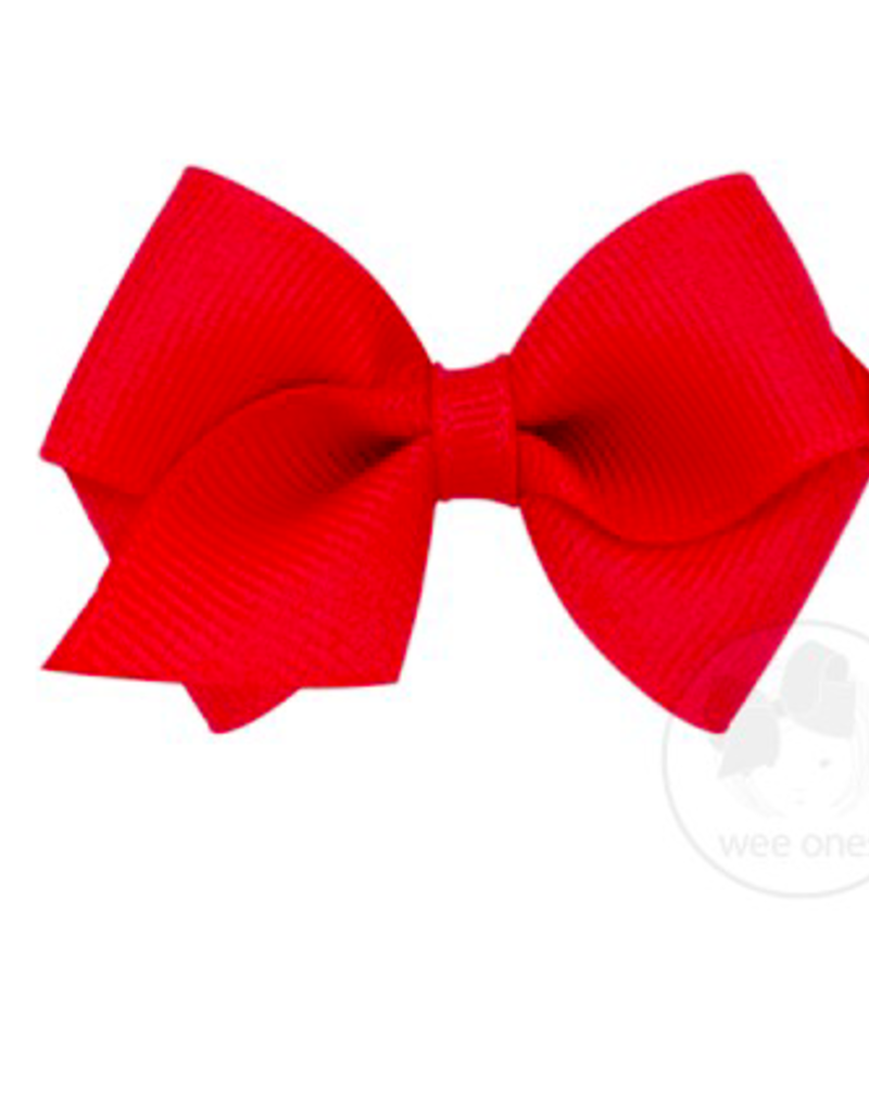 wee ones RED- WEE CLASSIC GROSGRAIN  BOW