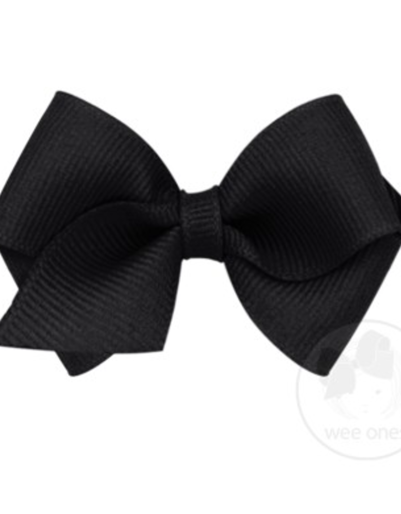 wee ones BLACK- WEE CLASSIC GROSGRAIN  BOW