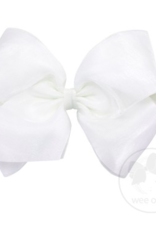 wee ones ORGANZA/GROSGRAIN WHITE - KING OVERLAY BOW