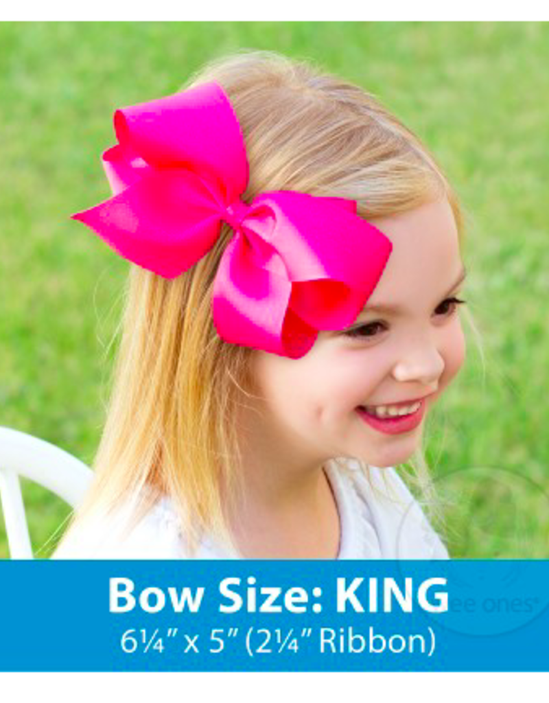 wee ones ORGANZA/GROSGRAIN WHITE - KING OVERLAY BOW