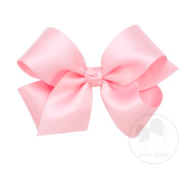 wee ones LIGHT PINK - MEDIUM CLASSIC FRENCH SATIN BOW