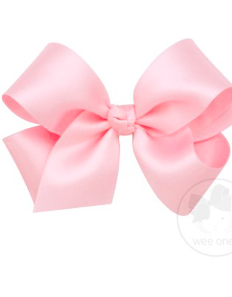 wee ones CLLIGHT PINK - MEDIUM CLASSIC FRENCH SATIN BOW