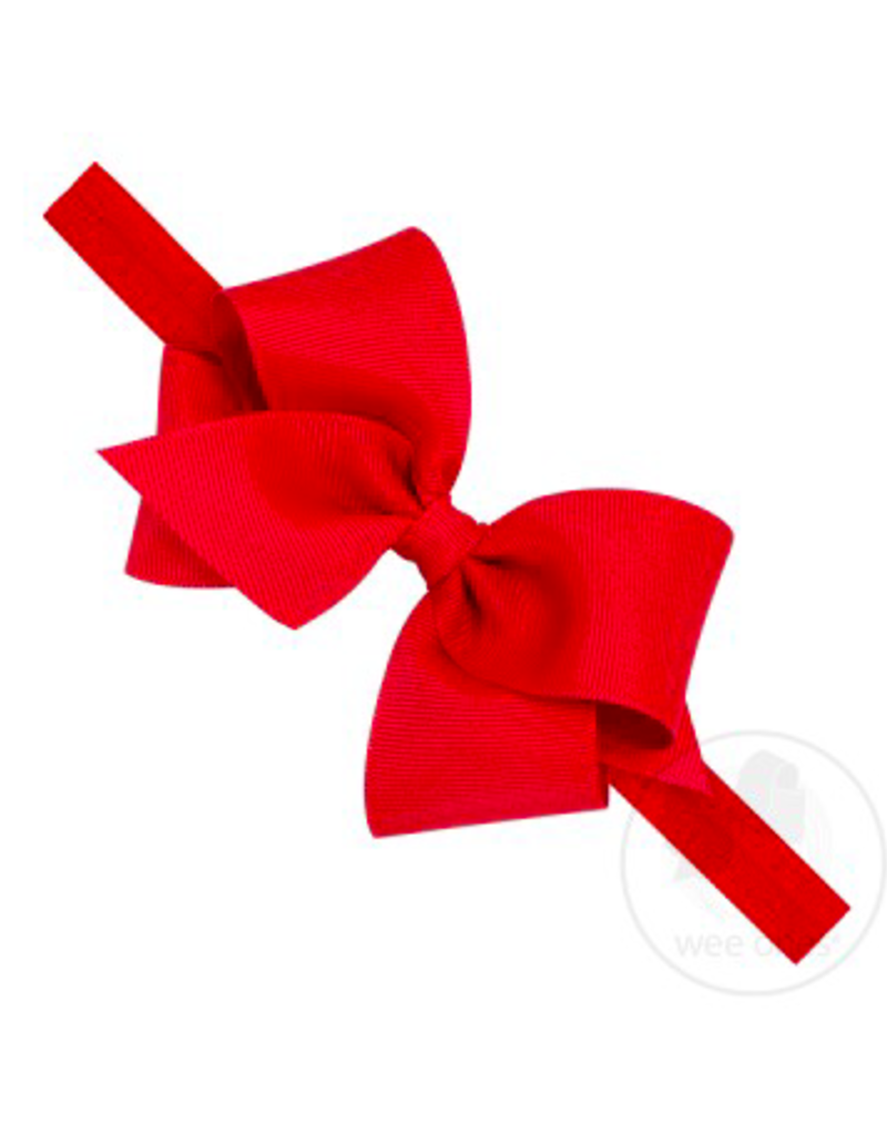 wee ones RED -  CLASSIC GROSGRAIN BOW ON HEADBAND