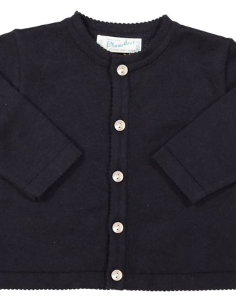 FELTMAN BROS NAVY CLASSIC KNIT CARDIGAN (SIZES 12, 18 & 24 MONTHS)