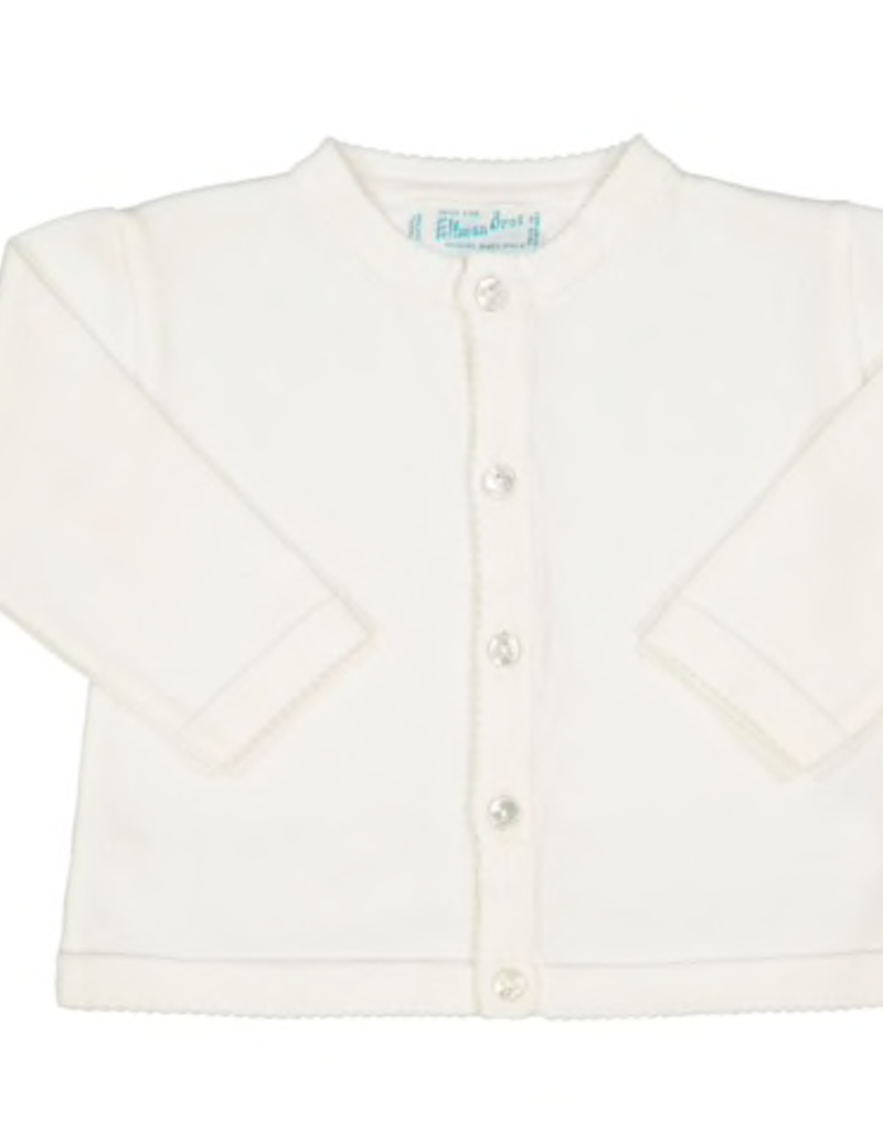 FELTMAN BROS WHITE CLASSIC KNIT CARDIGAN