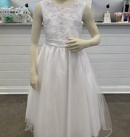 BEADED LACE BODICE DRESS