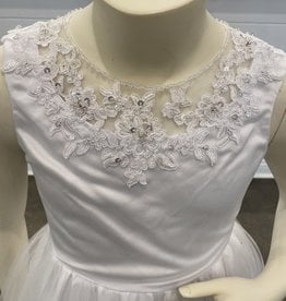 ILLUSION NECKLINE, BEADED LACE W/FULL TULLE SKIRT