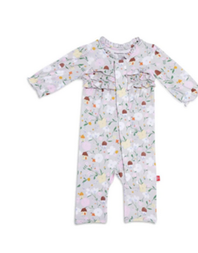MAGNIFICENT BABY PORTABELLA POSIES MODAL RUFFLE COVERALL