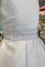 TANK TOP BEADED NECKLINE BELT ORGANZA OVER SATIN DRESS