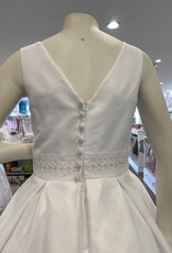 TANK TOP BEADED NECKLINE BELT ORGANZA OVER SATIN DRESS