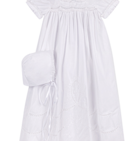 FELTMAN BROS SCALLOPED LACE CHRISTENING GOWN W/HAT