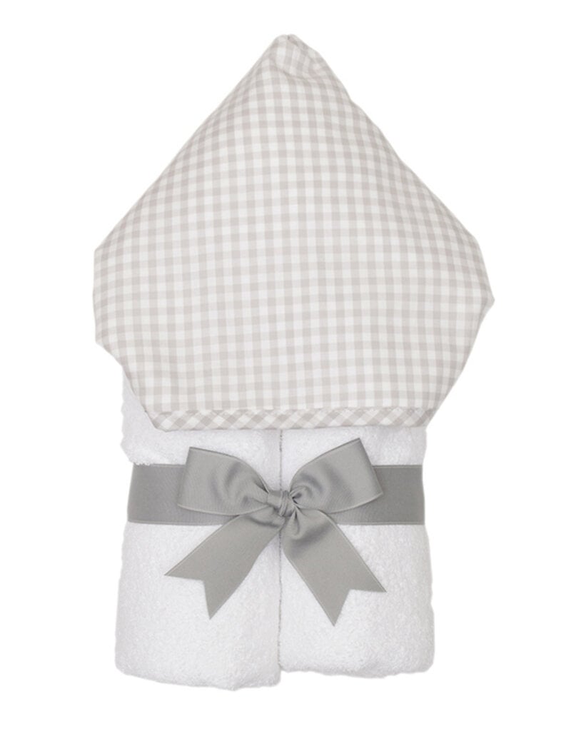 3 MARTHAS GREY EVERYKID CHECK TOWEL