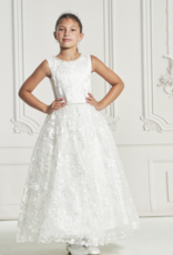 MACIS DESIGN  FLOWER DESIGN LACE BEADED BELT FULL CIRCLE SKIRT DRESS