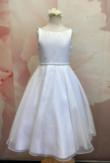 JOAN CALABRESE SLVL BOAT ORGANZA OVERLAY BOD BEADED NECKLINE FULL OVERLAY SKRIT DRESS