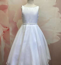 JOAN CALABRESE SLVL BOAT ORGANZA OVERLAY BOD BEADED NECKLINE FULL OVERLAY SKRIT DRESS