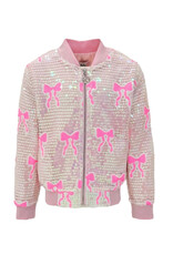 SEQUIN BOW BOMBER JACKET
