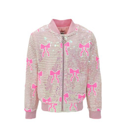 SEQUIN BOW BOMBER JACKET