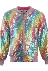 SHIMMER RAINBOW SEQUIN BOMBER JACKET