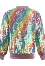 SHIMMER RAINBOW SEQUIN BOMBER JACKET