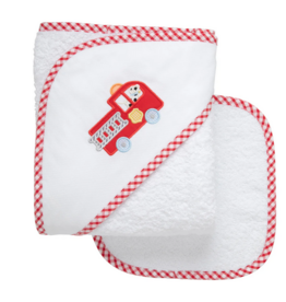 3 MARTHAS EVERYKID FIRETRUCK TOWEL W/WASHCLOTH
