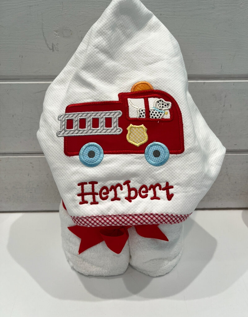 3 MARTHAS EVERYKID FIRETRUCK TOWEL W/WASHCLOTH