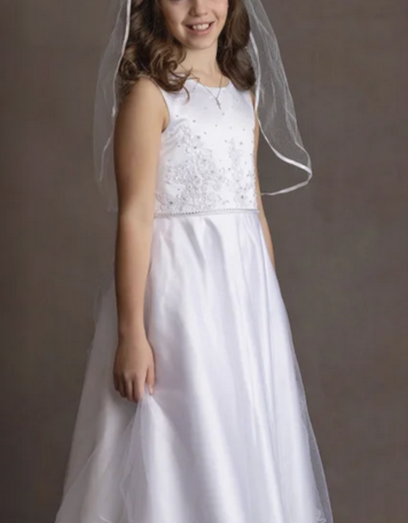 ALINE SKIRT W/RHINESTONE WAIST BEADED LACE BODICE DRESS