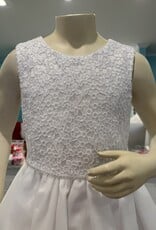 EMB BODICE W/PEARL WAISTLINE TULLE SKIRT DRESS