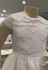 SCALLOPED LACE WAISTLINE BEADED LACE BODICE TULLE SKIRT DRESS