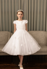 JOAN CALABRESE CORD LACE TOP 3D FLOWERS ON SKIRT DRESS