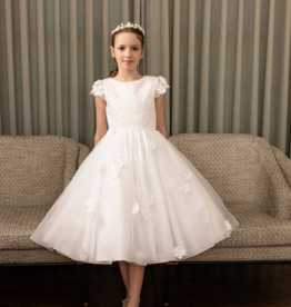 JOAN CALABRESE CORD LACE TOP 3D FLOWERS ON SKIRT DRESS