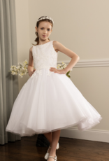 JOAN CALABRESE SLVL BEADED 3D LACE FULL TULLE SKIRT DRESS