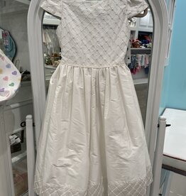 SUSANNE LIVELY SILK BEADED PINTUCK DRESS W/SLV