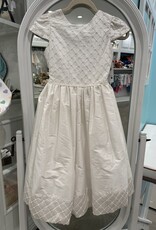 SUSANNE LIVELY SILK BEADED PINTUCK DRESS W/SLV