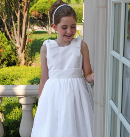 SUSANNE LIVELY SILK ORGANZA DRESS W/SILK BOWS