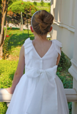 SUSANNE LIVELY SILK ORGANZA DRESS W/SILK BOWS