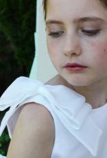 SUSANNE LIVELY SILK ORGANZA DRESS W/SILK BOWS