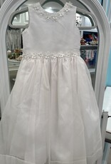 SUSANNE LIVELY SILK ORGANZA DRESS W/FLORAL TRIM