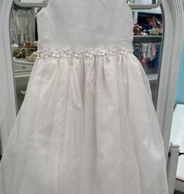 SUSANNE LIVELY SILK ORGANZA DRESS W/FLORAL TRIM