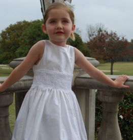 SUSANNE LIVELY TAFFETA DRESS W/LACE ON WAIST & HEM