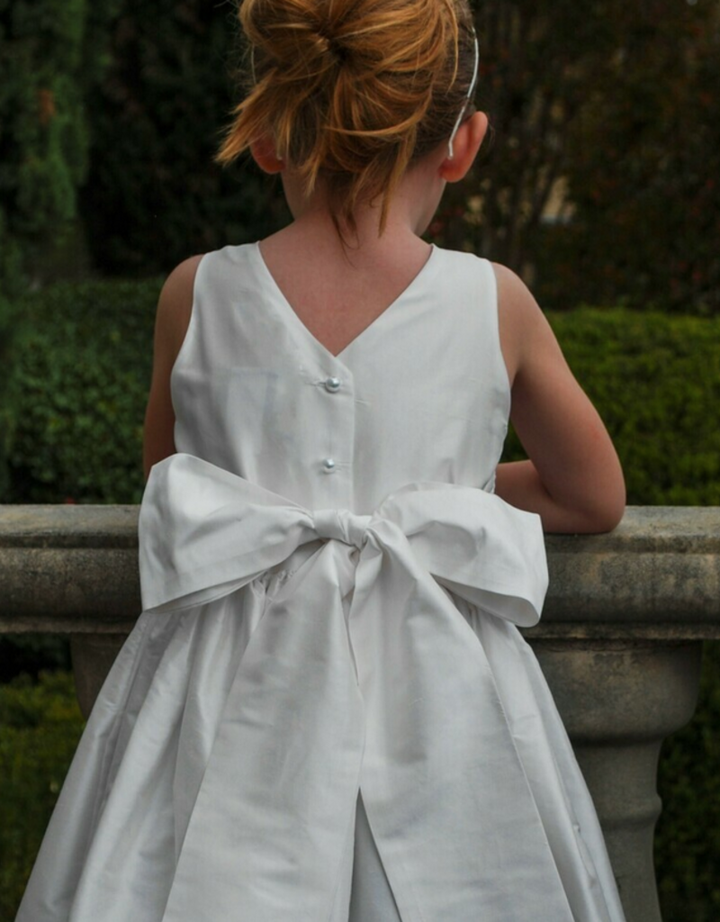 SUSANNE LIVELY TAFFETA DRESS W/LACE ON WAIST & HEM