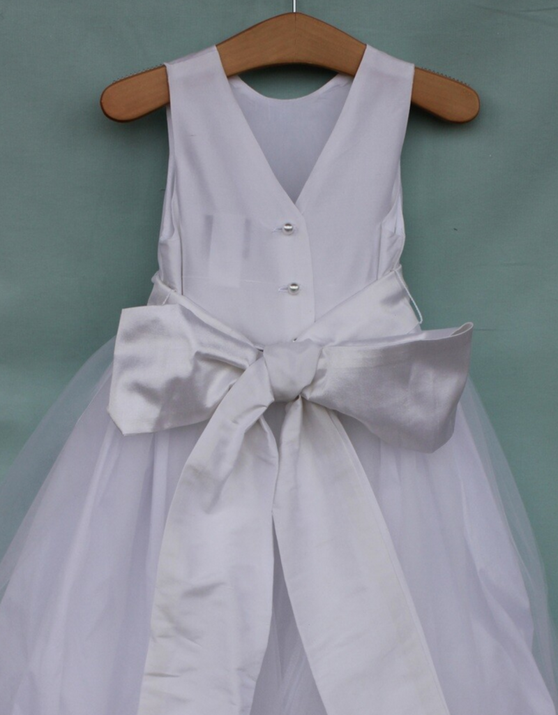 SUSANNE LIVELY SOLID TAFFETA BODICE W/TULLE SKIRT & FLOWER DRESS